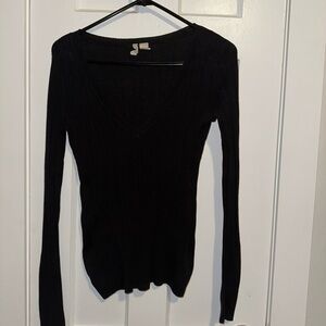 Red Camel Black V-Neck Sweater for Women